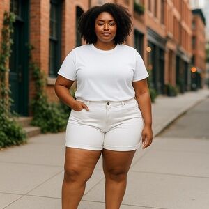 Cato | Plus Size White Denim Shorts Various Sizes